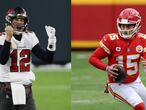 Tom Brady y Patrick Mahomes