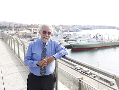 El premio Nobel de Economía Paul Krugman, en la terraza del auditorio de Vigo.