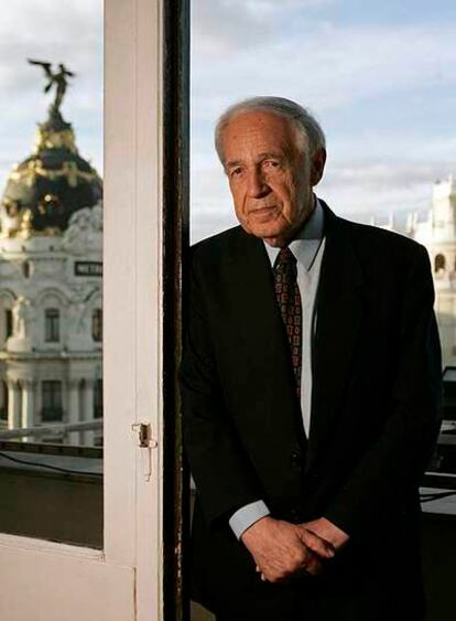 El compositor y director Pierre Boulez, ayer en el Círculo de Bellas Artes de Madrid.