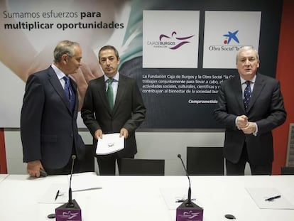 Antonio Miguel Méndez Pozo (right) with business leaders in Burgos.