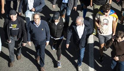 Quim Torra en la marcha por la libertad, el miércoles.