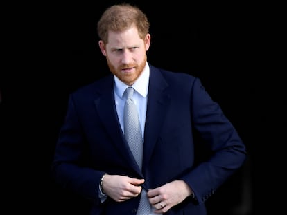 Britain's Prince Harry attends a rugby event at Buckingham Palace gardens in London, Britain, in January 2020.