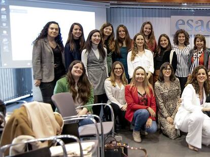 Mentoras y alumnas del programa 'Yo, jefa', este lunes en Madrid.