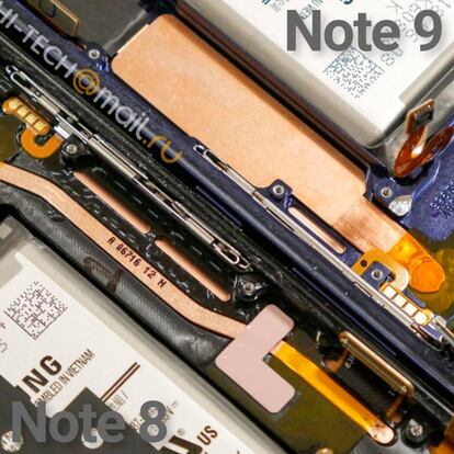 Diferencias entre la refrigeración líquida del Note 9 y el Note 8