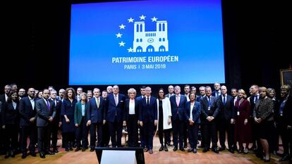 Los ministros de Cultura de la UE, reunidos este viernes en París.