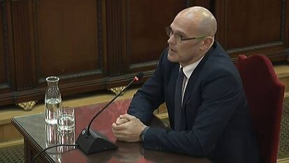 Raul Romeva speaking at the Supreme Court on Tuesday.