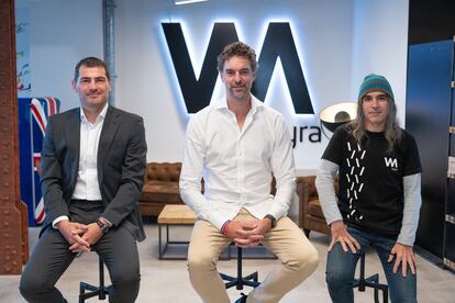 Iker Casillas (SportBoost), Pau Gasol (Gasol16 Ventures) y Chema Alonso, chief digital officer de Telefónica.