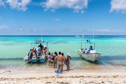 Playa Palancar, una de las zonas preferidas por los turistas en la isla de Cozumel (México).