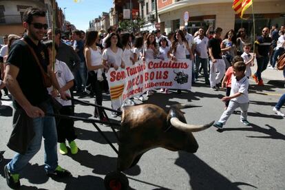 Manifestació a favor dels bous a Amposta.