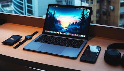 Uso de un MacBook de Apple