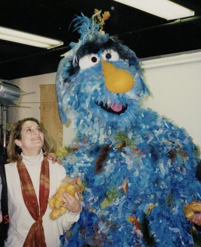 Producer Natasha Lance Rogoff during the shooting of the Russian version of ‘Sesame Street,’ in an image shared on her social media. 