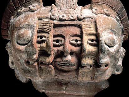 Fragmento de brasero antropomorfo azteca (&#39;circa&#39; 1300).