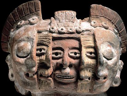 Fragmento de brasero antropomorfo azteca (&#39;circa&#39; 1300).