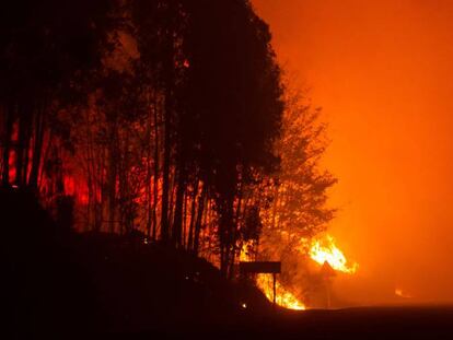 Una imagen de los incendios de Galicia.