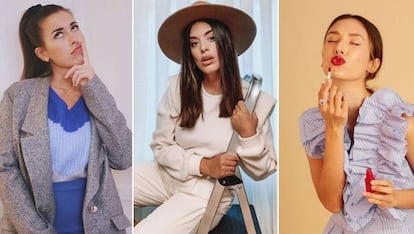 Paula Gonu, Dulceida y Gracy Villarreal, en imágenes de sus cuentas de Instagram.