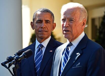 Barack Obama y Joe Biden, hoy miércoles en la Casa Blanca.