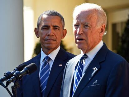 Barack Obama e Joe Biden, nesta quarta-feira na Casa Branca.