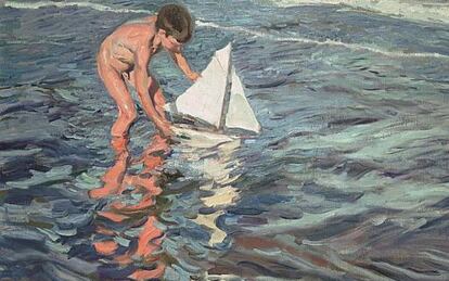 Una de les obres de Sorolla en l'exposició del CaixaFórum, a Barcelona.