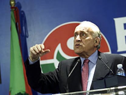 El presidente del PNV durante su discurso de ayer en Bilbao.