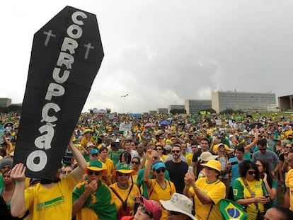 Manifestação em Brasília, no último domingo.