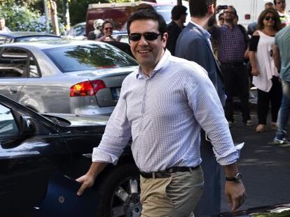 El primer ministro griego, Alexis Tsipras, a su llegada a una reuni&oacute;n en Atenas.