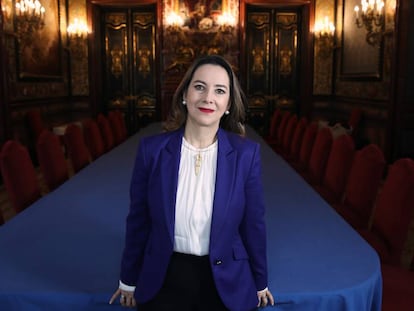 La secretaria general de la Organización Iberoamericana de la Seguridad Social, Gina Magnolia Riaño, en febrero en Casa América en Madrid.