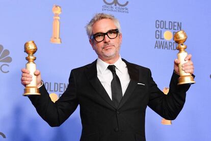 El director mexicano Alfonso Cuarón en la pasada edición de los Globos de Oro.