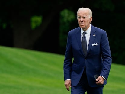 Joe Biden, este martes, a su llegada a la Casa Blanca tras su viaje por Asia.