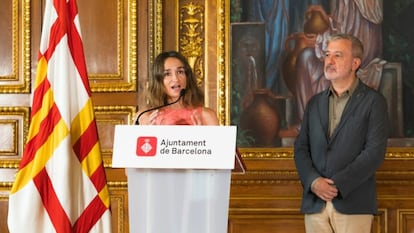 Marta Salicrú i Jaume Collboni el dia de la seva presentació.