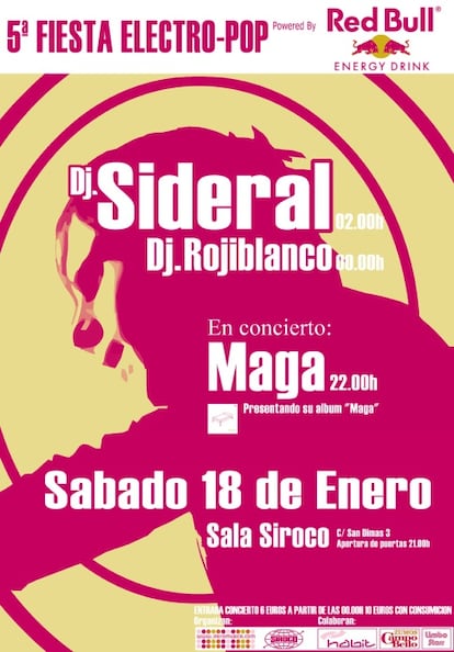 &#039;Flyer&#039; de una sesi&oacute;n de Sideral.