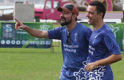 Xavi Hernández, durante un entrenamiento.