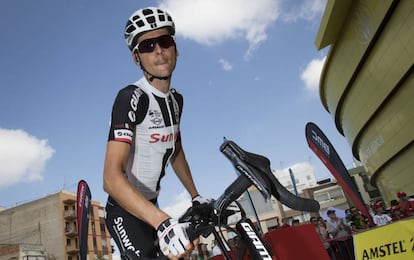 Barguil, este jueves, antes de la sexta etapa de la Vuelta.