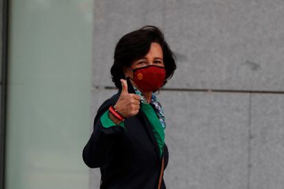 La presidenta del Banco Santander, Ana Botín, a su llegada este jueves a la Audiencia Nacional.