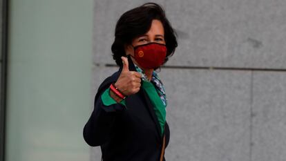 La presidenta del Banco Santander, Ana Botín, a su llegada este jueves a la Audiencia Nacional.