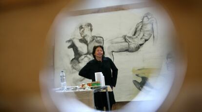 La pintora Marusela Granell, en su estudio.