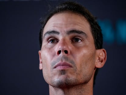 Rafa Nadal, este lunes en una rueda de prensa en Fuengirola (Málaga).