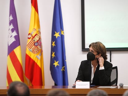 La fiscal general del Estado, Dolores Delgado, en un acto en febrero.