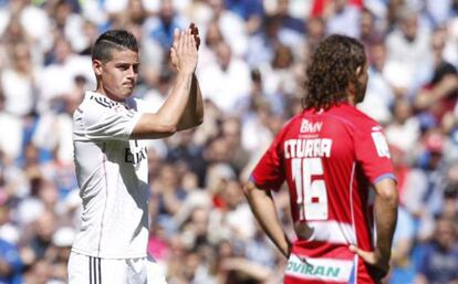 James se retira ovacionado por el Bernab&eacute;u