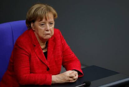 Angela Merkel en una sesi&oacute;n del Bundestag en  Berlin, Alemania. 
 
 