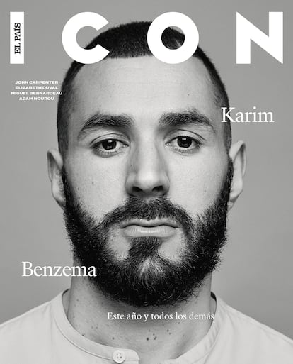 Karim Benzema, fotografiado en exclusiva para ICON, lleva camisa Hermès.