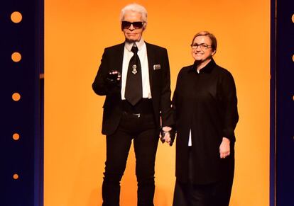 Karl Lagerfeld, en la Semana de la moda de Milán.