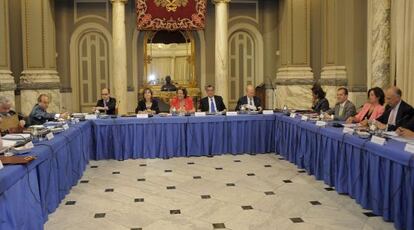 Un momento de la reunión del consorcio, ayer por la tarde en el Ayuntamiento de Valencia.