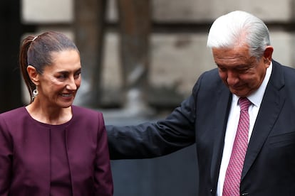 Claudia Sheinbaum junto a Andrés Manuel López Obrador en Ciudad de México, el 25 de septiembre. 