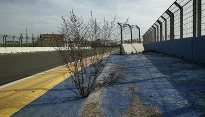 Parte del circuito de la F-1 de Valencia abandonado.