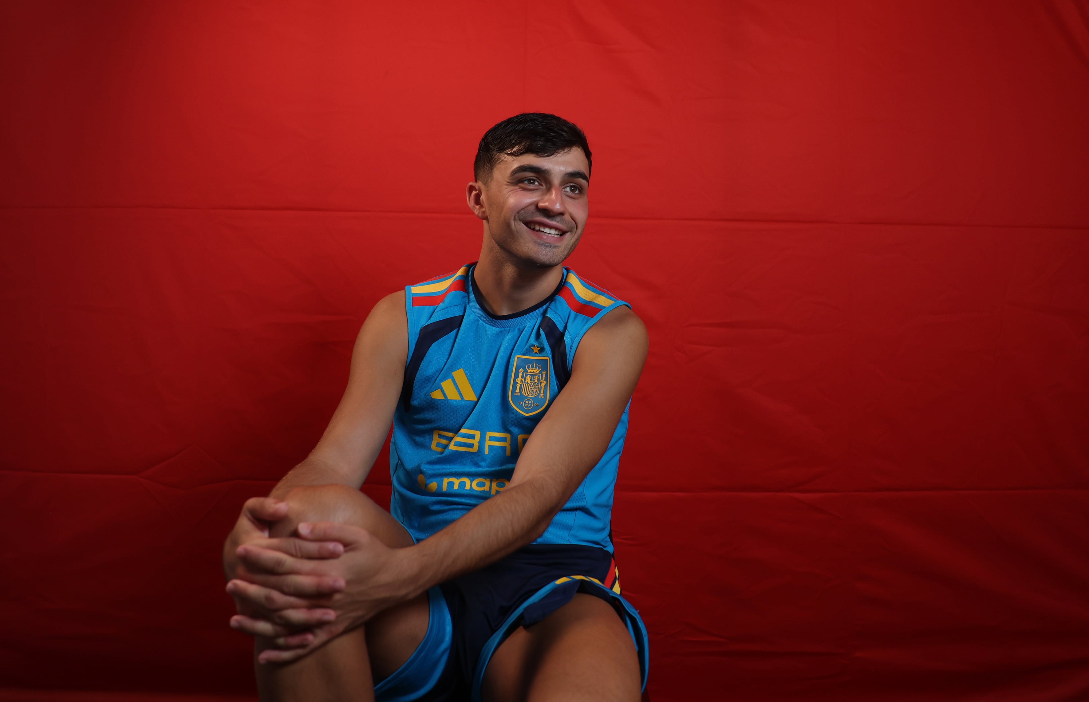Pedri, durante la entrevista.