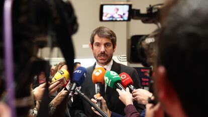 El portavoz de Sumar y ministro de Cultura, Ernest Urtasun, este jueves en Madrid.