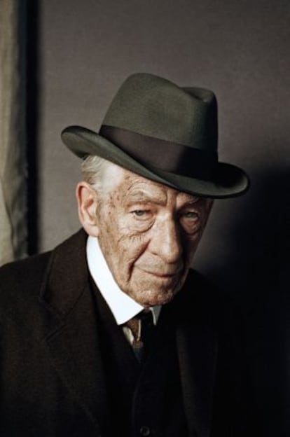 Ian McKellen caracterizado en 'Mr. Holmes'.