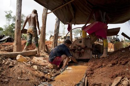 Un asentamiento de minería ilegal en Tumeremo, en 2010.