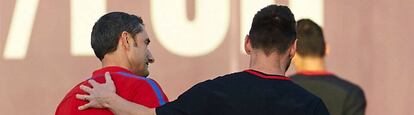 Valverde y Messi, en Sant Joan Despí.