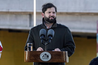Gabriel Boric presidente chileno durante la ceremonia en la ciudad de Valparaíso. El 8 de agosto 2024.